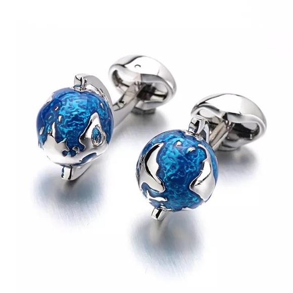 Other - Rotating Blue World Globe Cufflinks